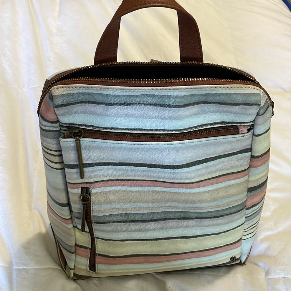 Elliott Lucca |Striped | Vegan Leather |Watercolour | Backpack | Adjustable